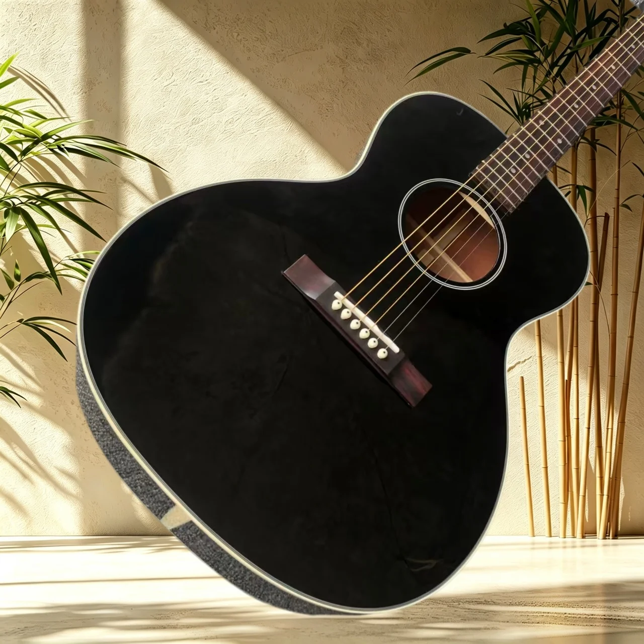 L00 Acoustic Guitar Spruce Top Mahogany Back Sides Rosewood Fretboard Gloss Black Folk Blues Vintage Pop Fingerstyle Guitar