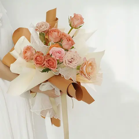 Белая цветочная упаковка для букетов, включая декоративную упаковочную бумагу-сетку, упаковочную бумагу с жемчужным краем, жатую волнистую сетку топ 6 сотовая бумага - №5