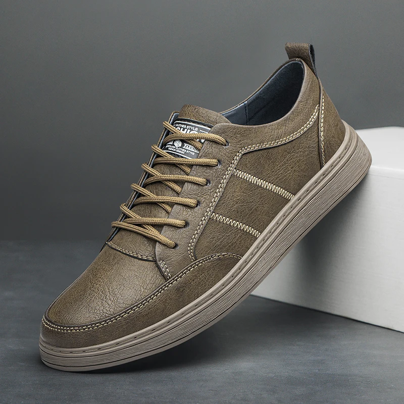 

2025 Classic Brand Men's Oxford Shoes Flat Comfortable Men's Genuine Leather Casual Shoes Lace Up Work Shoes Versatile