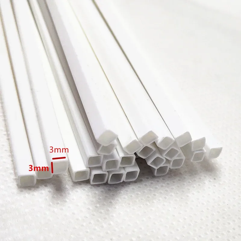 30 pcs  3*3/4*4/5*5/6*6/8*8 abs hollow tube used in model building decoration Length 50 cm DIY model materials