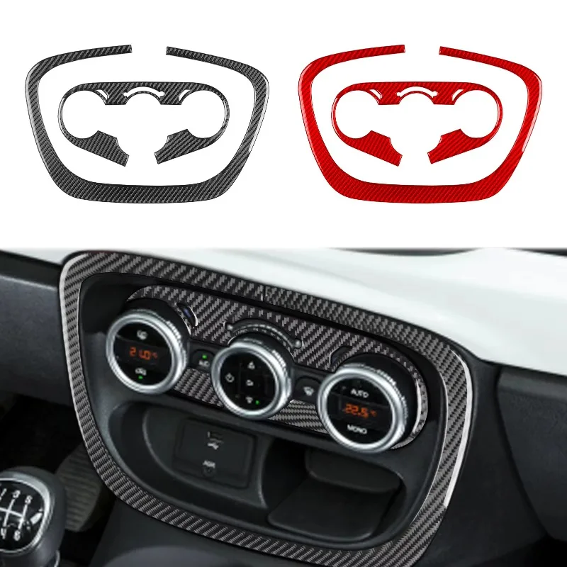 

Для Fiat 500 14-17 Роскошная наклейка из настоящего углеродного волокна, аксессуар для интерьера