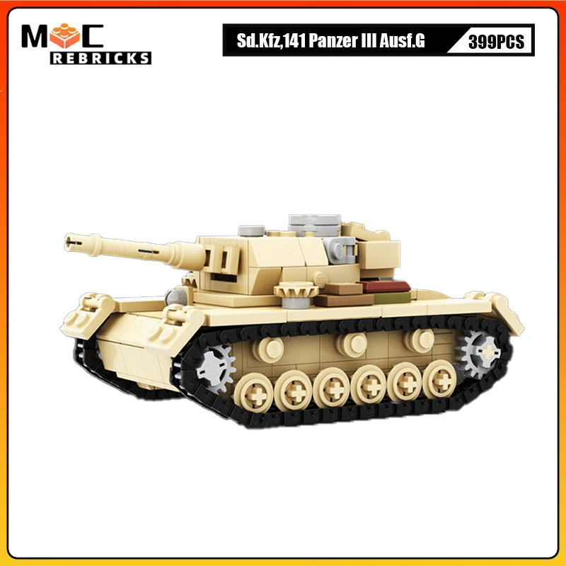 

Строительный блок MOC времен Второй мировой войны Sd.Kfz,141 Panzer III Ausf.G Panzer III Ausf. Модель J, оригинальные кирпичи, игрушка-головоломка «сделай сам», праздничные подарки