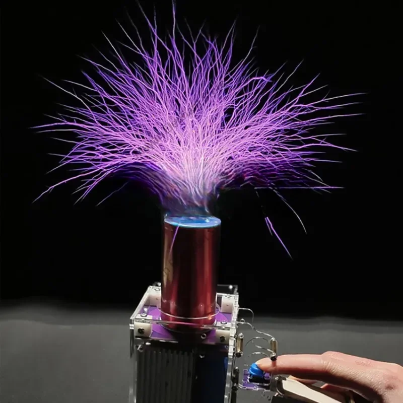 Third Generation Plus 80W 6A Tesla Coil Gun Portable Handheld Tesla Coil High Voltage Generator Artificial Lightning Tesla Coil