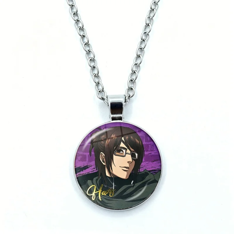 Attack on Titan Necklace for Women Jewelry Eren Levi Armin Arlert Erwin Cabochon Glass Pendant Fashion Crystal Necklace
