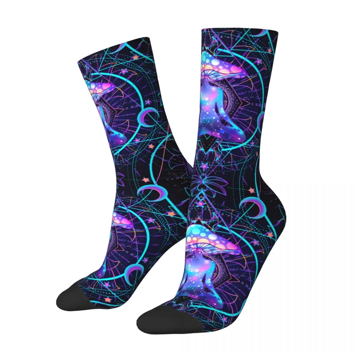 

Happy Funny Male Men Socks Novelty Illusory Art India Mandala Sock Buddha Mushroom Zen Sport Women's Socks Summer Autumn Winter