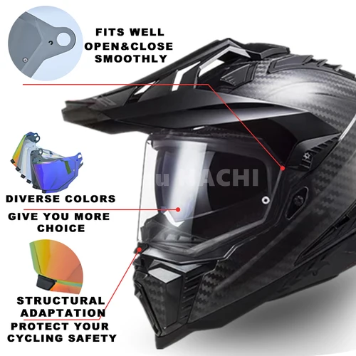 Imagen 2 del producto MX701 para LS2 EXPLORER C Motocross desmontable Rally todoterreno capacetes de moto casco viseras de repuesto lente de escudo adicional