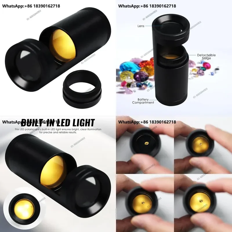 Handheld Polarizer Portable Warm Light Source Amber Beeswax Tourmaline Crystal Jade Identification Tool