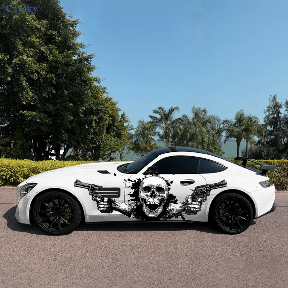 

Skull Colored Handprint Car Vinyl Wraps Decal Self-adhesive PVC Sticker Suitable for Trucks SUV Decoration Auto Accessories Gift