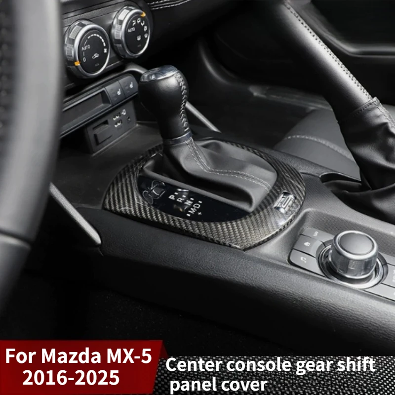 

For 2016–2025 Mazda MX-5, Real Carbon Fiber Center Console Gear Shift Panel Cover, Automotive Interior Modification Accessories