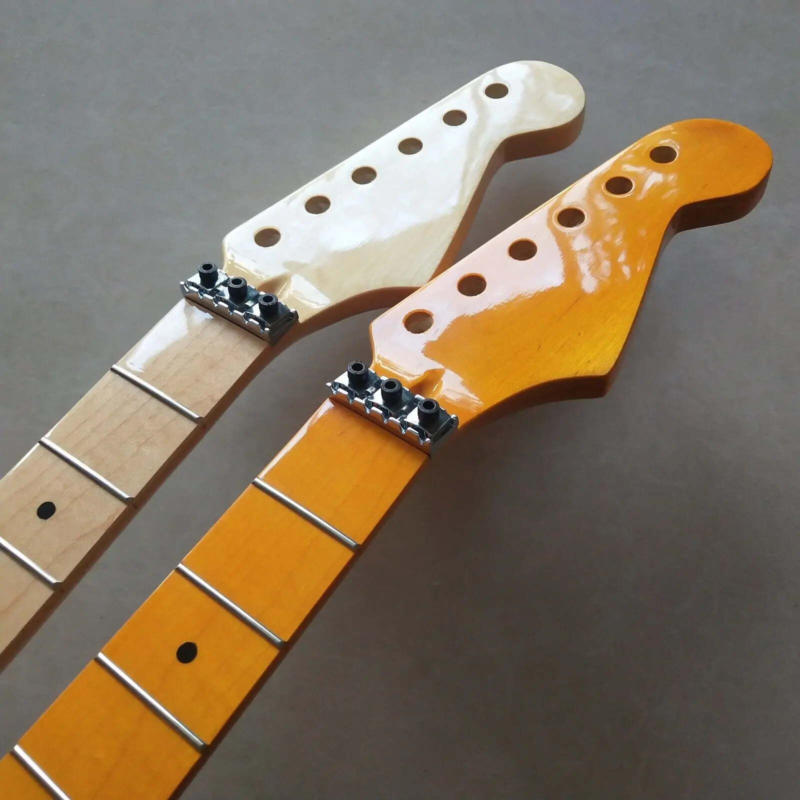 

2pcs guitar neck 24fret 25.5inch Locking nut gloss Necks Bolt on heel Dot inlay