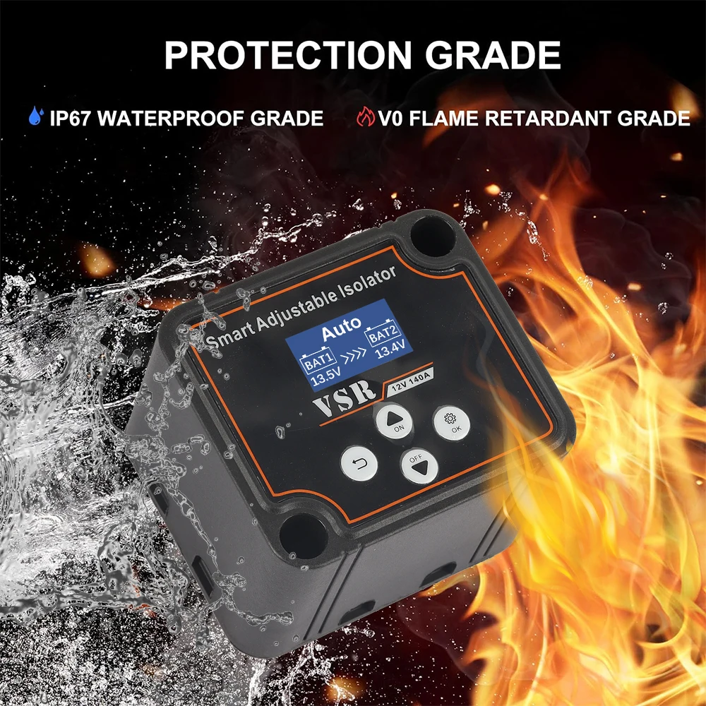 12V 140A Voltage Sensitive Split Charge Relay VSR Car Accessories Relay VSR Dual Battery Smart Isolator ​For Camper