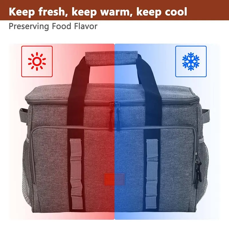 35L Large Collapsible Cooler Bag Leakproof Insulated Thermal Tote Bag for Beach Fishing Camping Portable with Shoulder Strap