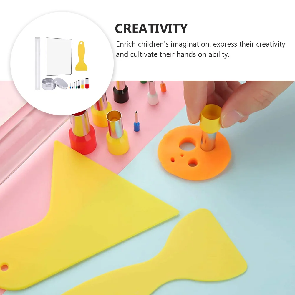 1 Set Kit di strumenti per argilla per bambini Fai da te Modellazione Giocattolo Pregevole fattura Durevole Bambini fatti a mano Pratico Sicuro Rispettoso dell'ambiente