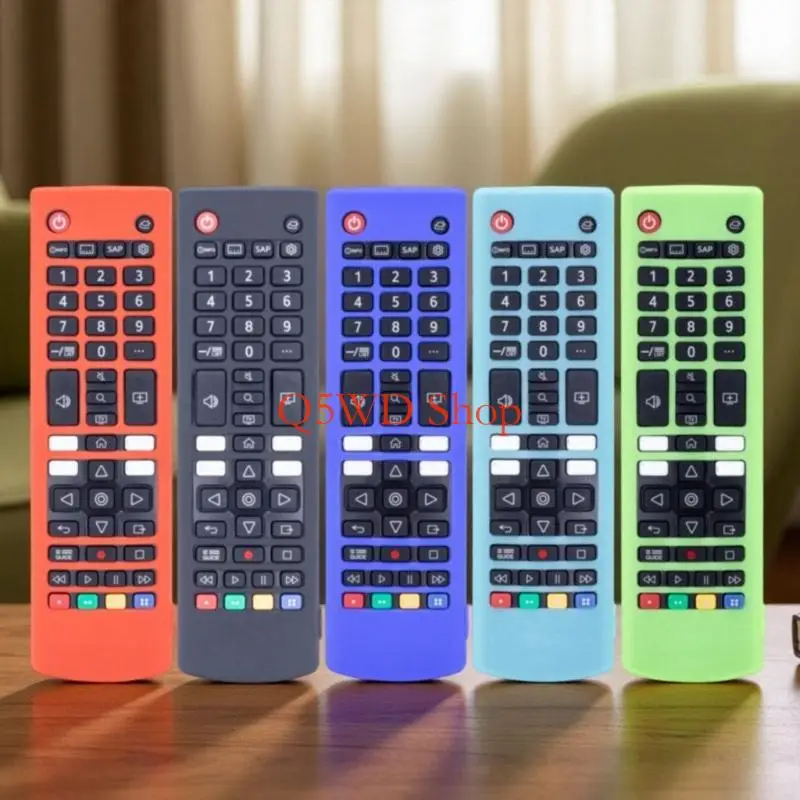 Q5WD Remote Protective Sleeve for AKB76037601 with Removable Silicone Construction, Lanyard Strap Hole, and Individual Openings