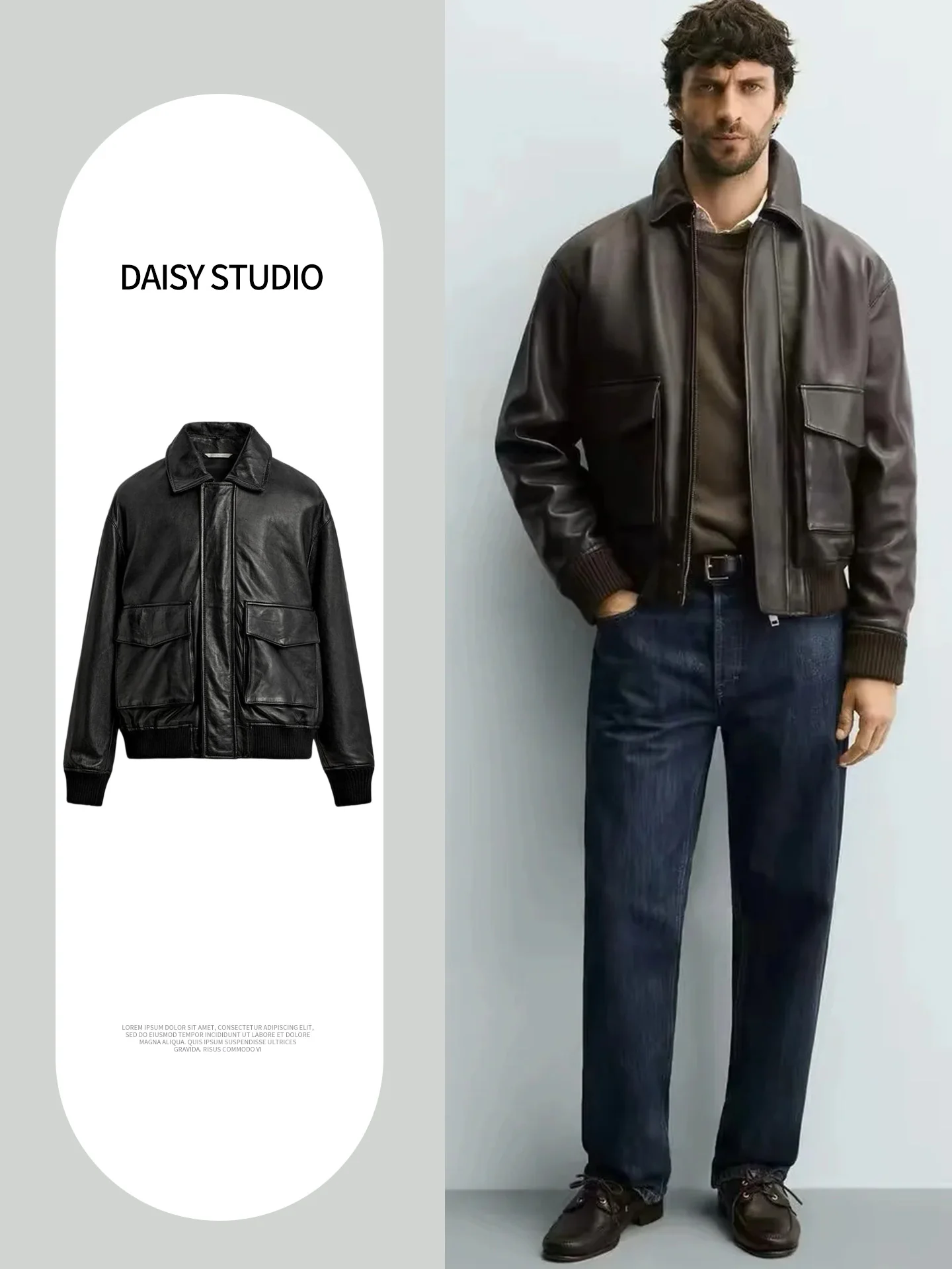 Loose Fit Men's Short Jacket Autumn New Style Long Sleeve Turn-down Collar Pullover Polyester Fiber 100% Casual Outerwear