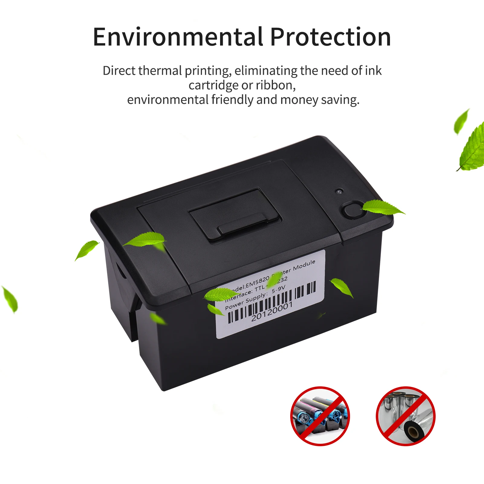 طابعة الإيصالات الحرارية المدمجة ، وحدة طباعة صغيرة ، ضوضاء منخفضة ، USB ، RS232 ، منفذ تسلسلي TTL ، دعم ESC ، أوامر POS ، 58 مللي متر