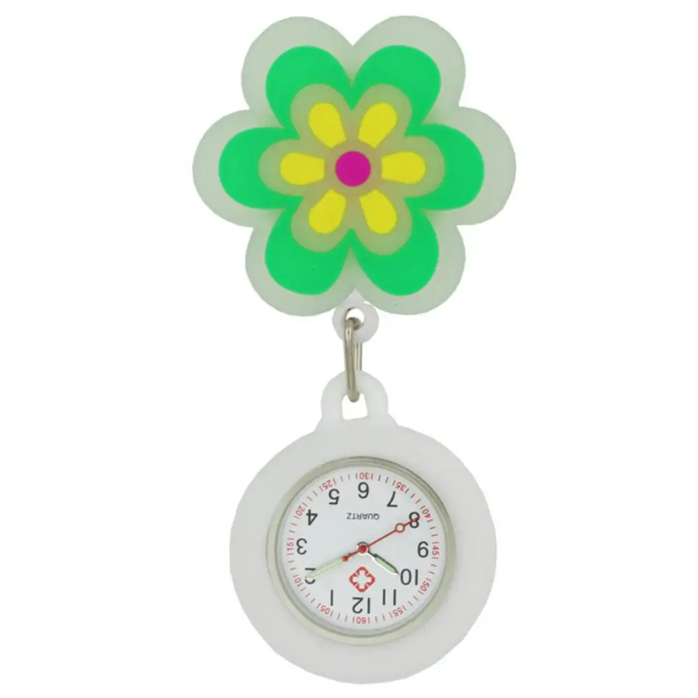 Montre de Poche Rétractable pour Infirmière, Belle, Pendentif, Tournesol, Soleil, Lune, Nuage, Quartz