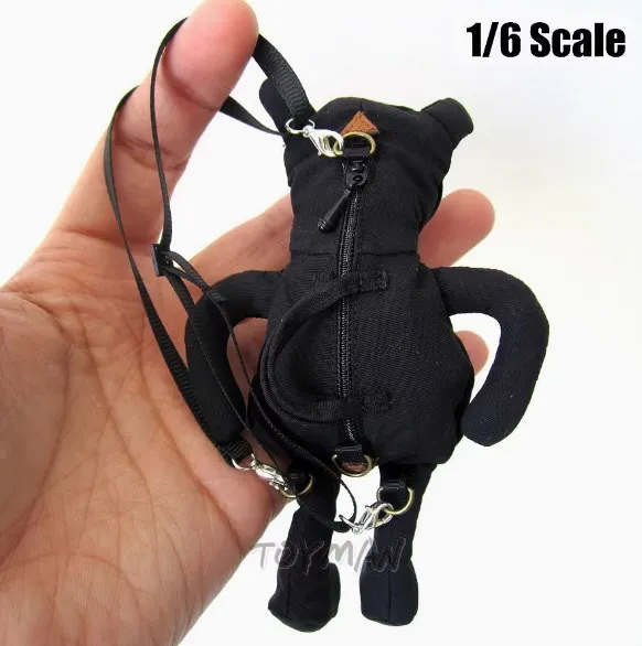 1/6 Black Bear Multifunctional Backpack Tote Bag Model Soldier Trendy Doll Accessories Toy Model fit BJD FR OB Christmas Gift