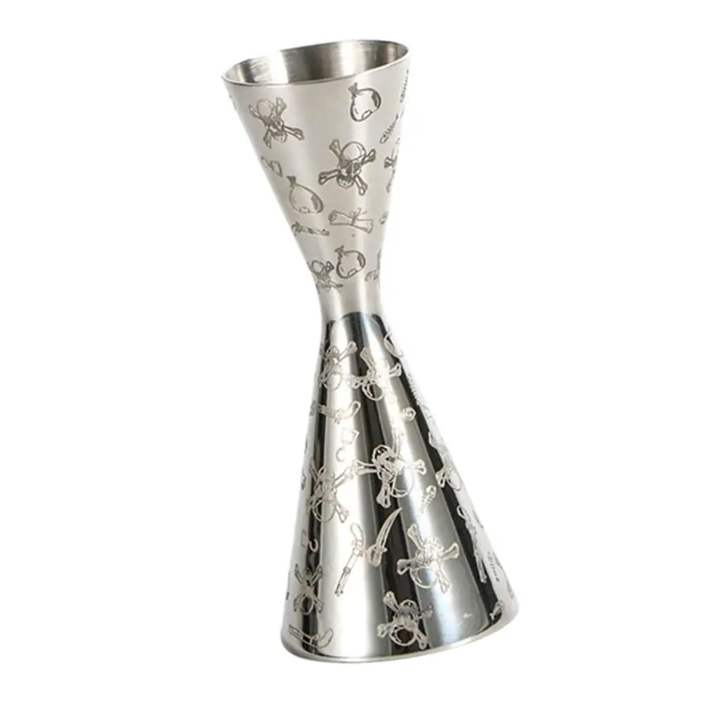 Silver Bar Jigger Stainless Steel Double Measure Cup 30ml 60ml Accurate Tool for Drink Preparation