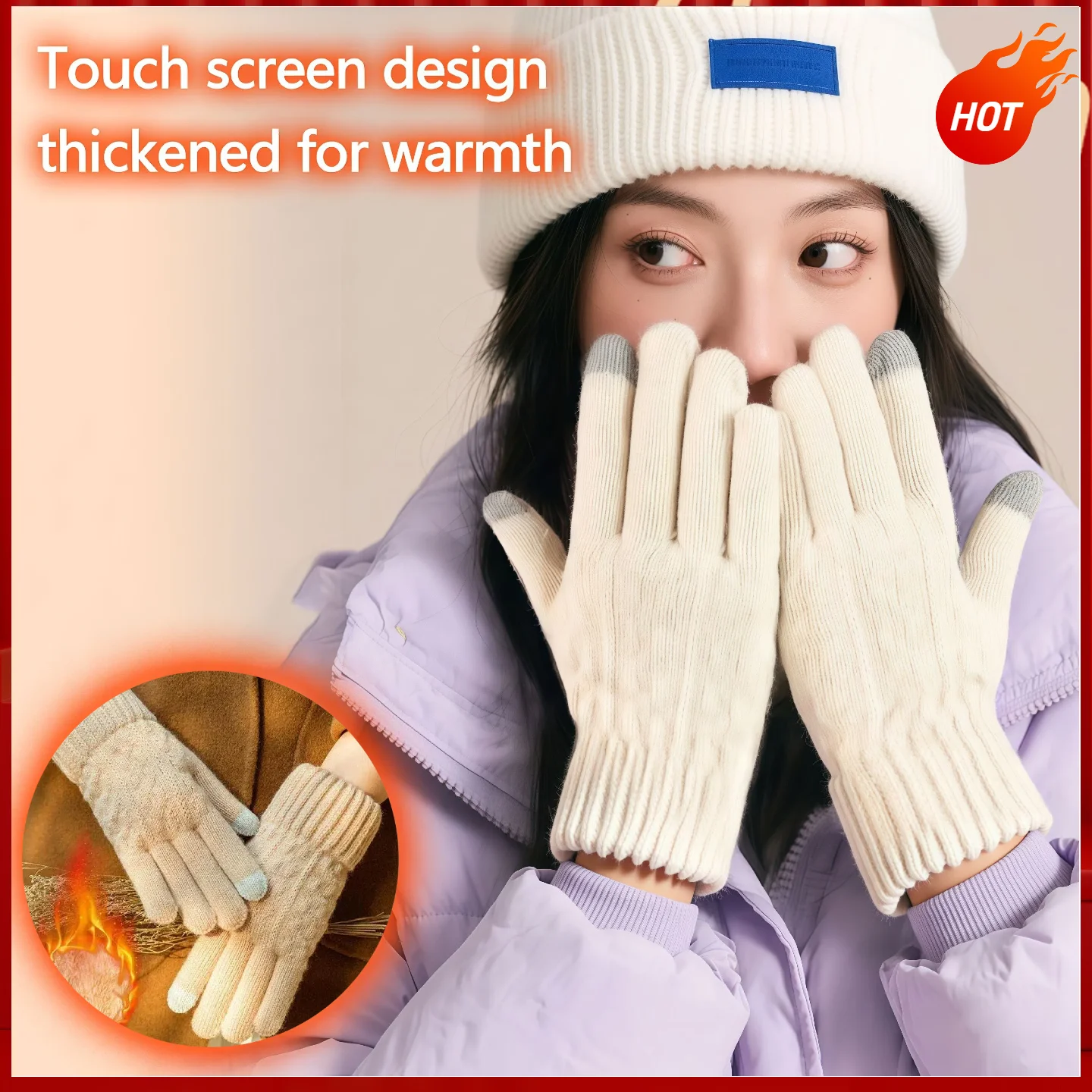 Gestrickte Fingerhandschuhe Winter verdicken warme Touchscreen-Handschuhe für Männer Frauen Handschuhe Outdoor warme Vollfinger-Studentenhandschuhe