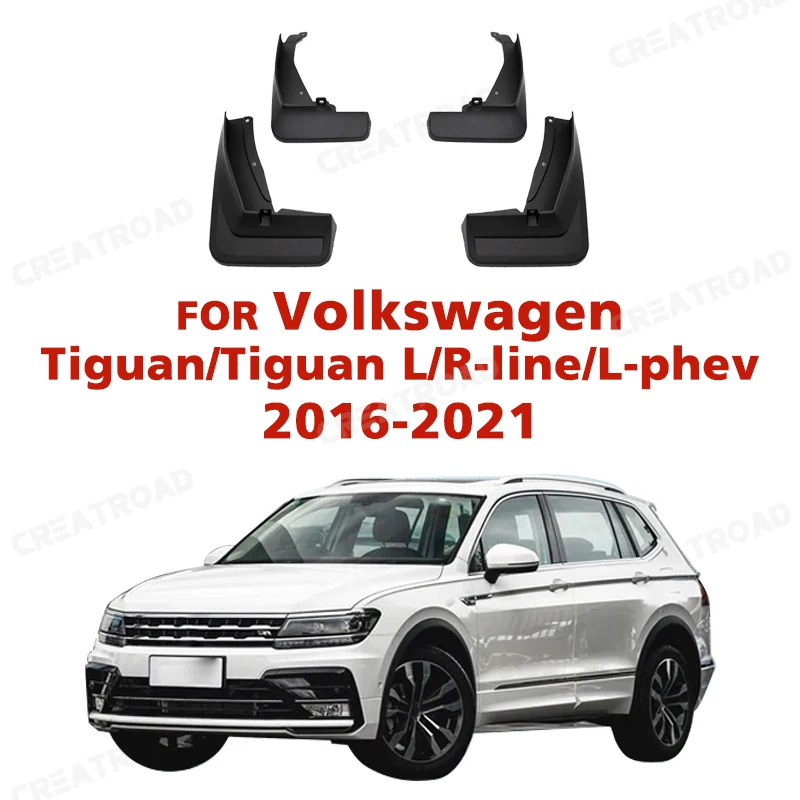 Mud-Flap for Volkswagen VW Tiguan R-line L-phev Fender MudGuard Splash Flap Mudguards Mud Flap auto Accessories Car Fender 4 PCS