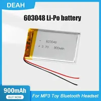 1-2PCS 603048 900mAh 3.7V Lithium Polymer Rechargeable Battery For GPS MP3 DVD LED Light Toy Bluetooth Speaker Headset Camera