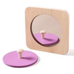 Montessori Wooden Mirror Exercise Newborn's Hand Eye Coordination Toy Early Sensory Coordination Education Puzzle Toys Baby Gift