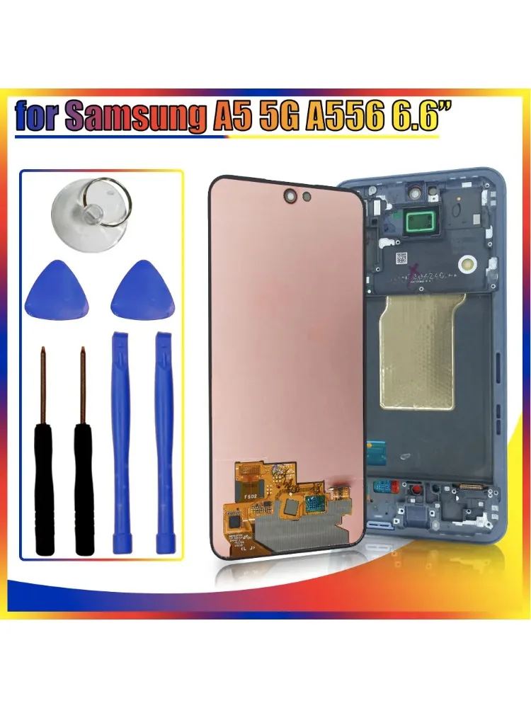 6.6 "AMOLED pour Samsung Galaxy A55 5G LCD A556U écran tactile numériseur assemblée pour Samsung A556E A556B LCD avec cadre