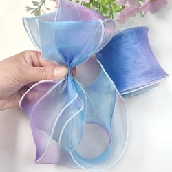 Ruban Organza Arc-en-ciel Dégradé, 10Yards, 60mm, Emballage Cadeau, Dentelle, Fait à la Main, Zones de Nministériels d, Épingle à Cheveux, Accessoires de Décoration