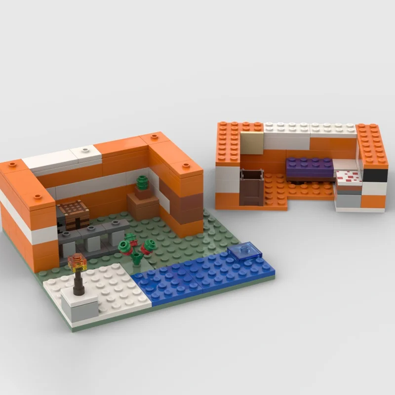 124 pçs moc 2 andar casa meu mundo modelo blocos de construção presentes natal arquitetura montar brinquedo diy idéia educação crianças