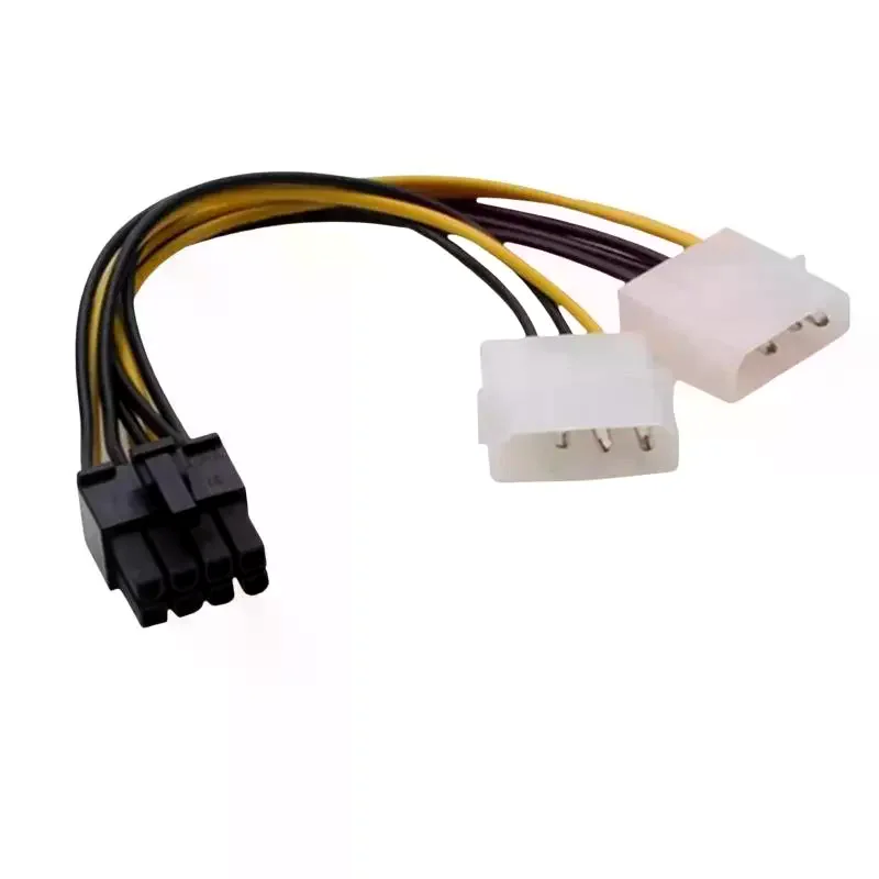 8Pin Male to Dual 4Pin Female PCIe Molex Power Cable High Compatibility for All Major Brand Graphics Cards