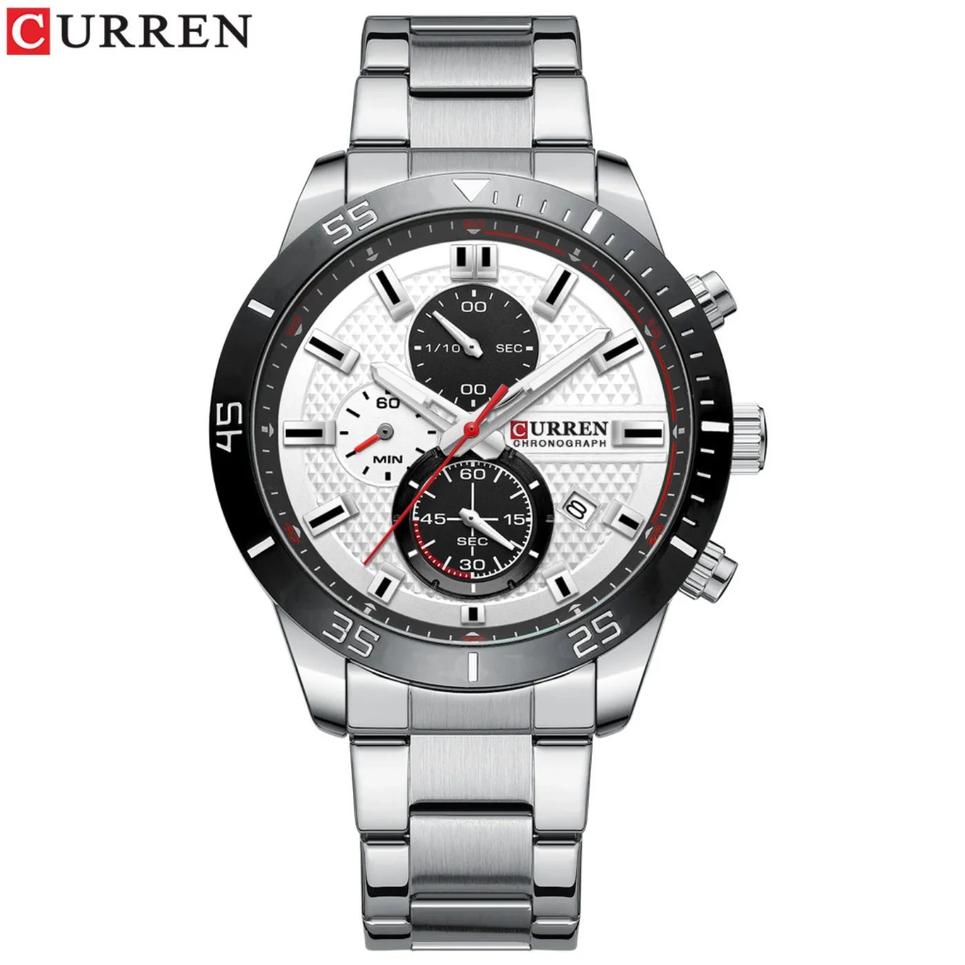 CURREN Men's Fashion Sports Waterproof Stainless Steel Luminous Quartz Watch Classic Business Casual Date Watch Reloj Hombre view 4
