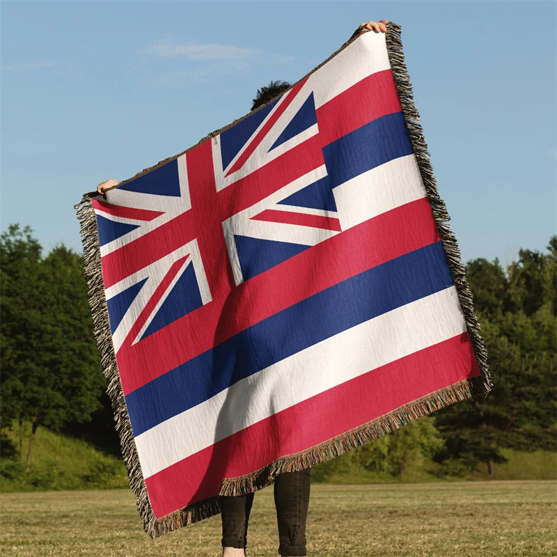 

Gaslight Gatekeep Girlboss Гавайи США Америки жаккардовое тканое одеяло с бахромой