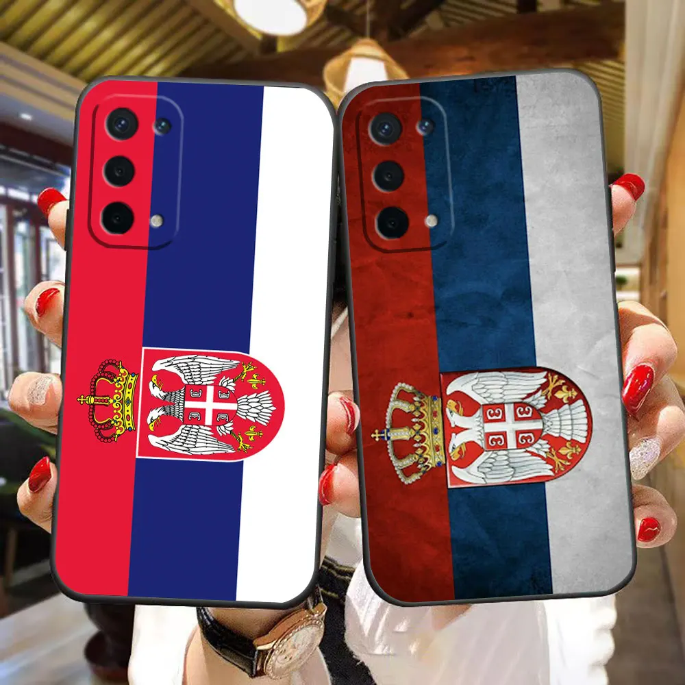 Flag Of Serbia Phone Case For OPPO RENO 11 11F 10 8 8T 8Z 7 7Z 6 6Z 5 5F 4 3 2F FIND X3 Lite Pro Plus Silicone Case Funda Shell