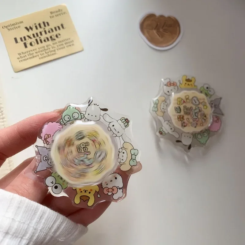 Sanrio Hello Kitty Supporto pieghevole per telefono cellulare Turn Cartoon Supporto retrattile Anime Modello da tavolo Impugnatura per telefono Accessori per telefono