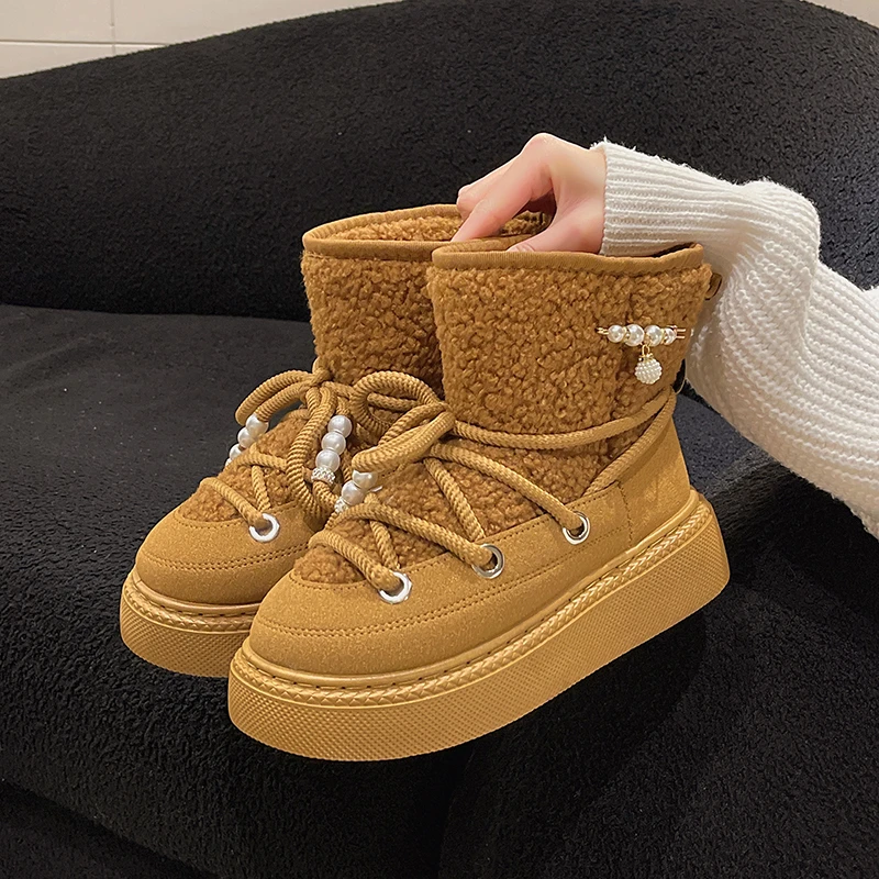 New Style Luxury Leather Classic Women Snow Boots Women\'s Cow Leather Ankle Boots Plus Size Winter Women Shoes Zapatos Mujer