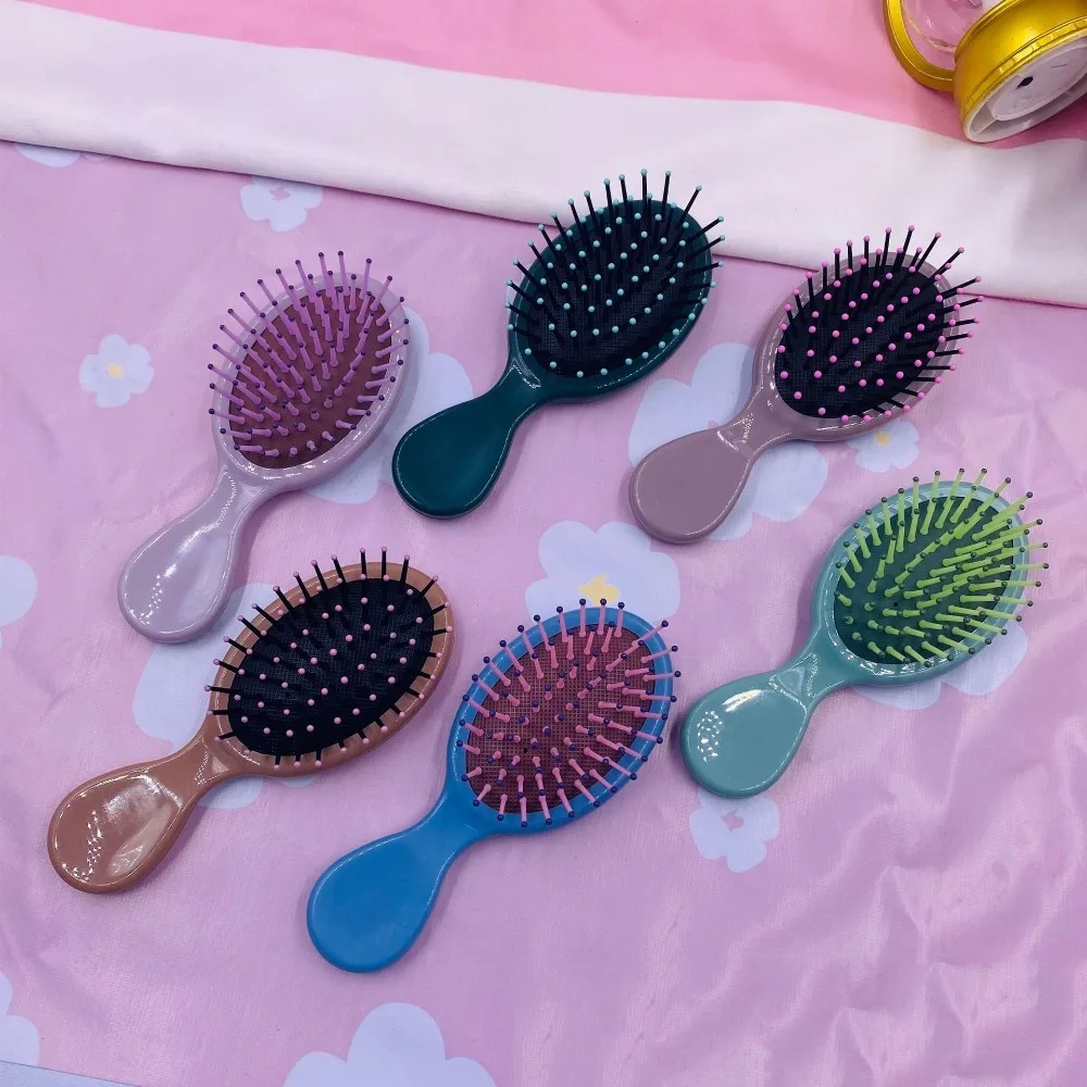 Sisir keriting Anti statis, sisir rambut Salon tahan lama bantalan udara sisir pijat Mini portabel anak perempuan