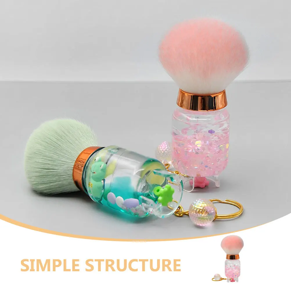 فرشاة البودرة لبودرة أحمر الخدود السائبة، هايلايتر للوجه، أداة صغيرة محمولة، شعيرات ناعمة للعناية بالبشرة