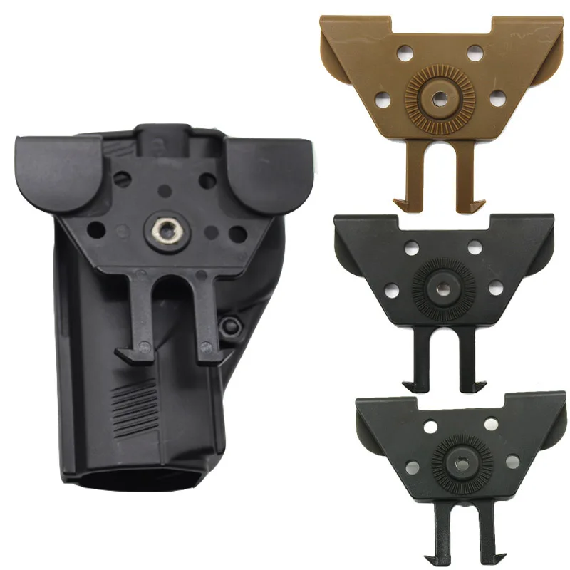 Tactical Gun Holster Molle Attachment Platform Pistol Case Adapter Vest Carrier Plate for Glock 17 M9 360 Degree Rotation Plate