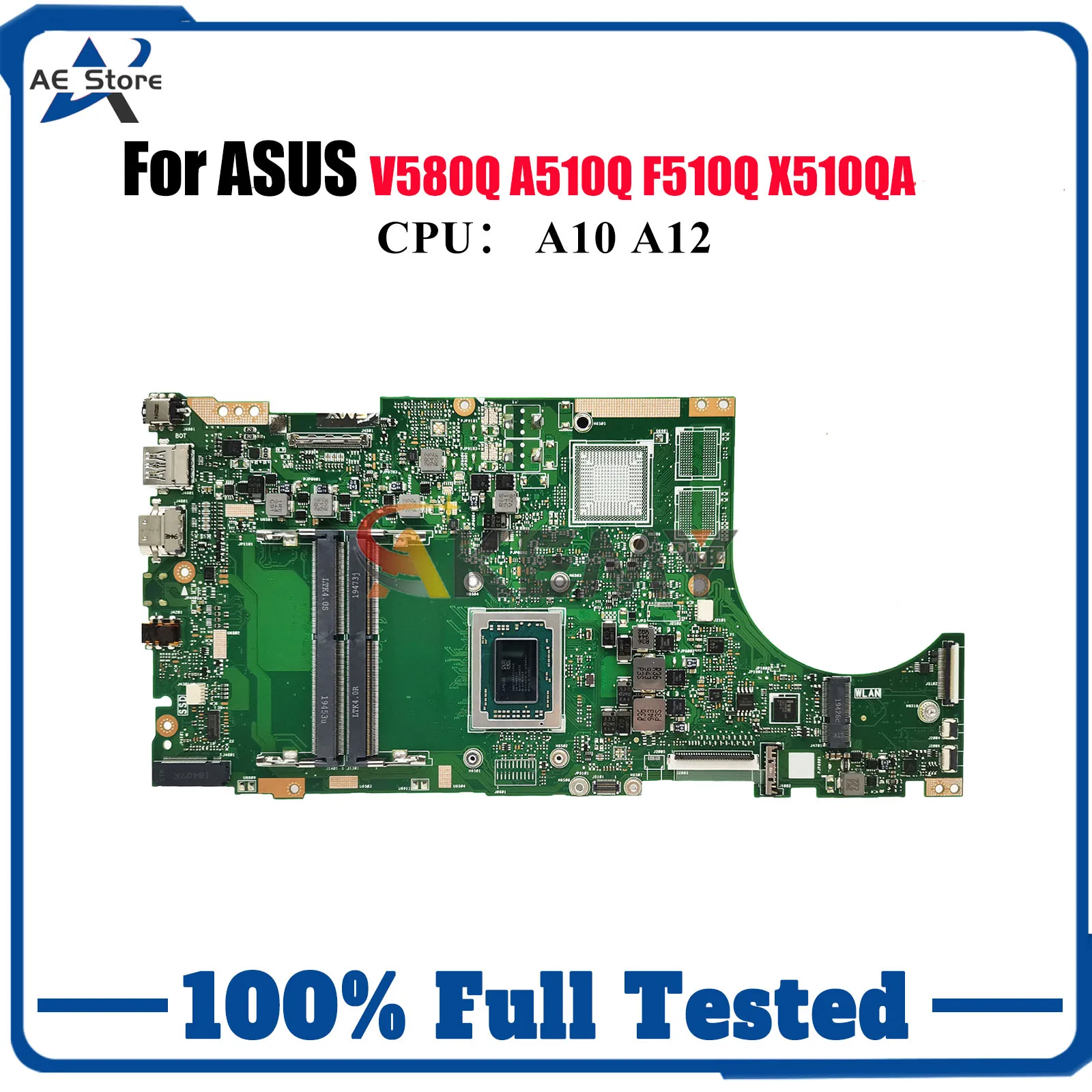 

X510QR Материнская плата для ноутбука ASUS VivoBook A510Q X510QA F510Q X510Q X510QR V580Q Материнская плата с процессором A10 A12 100% tests OK stk