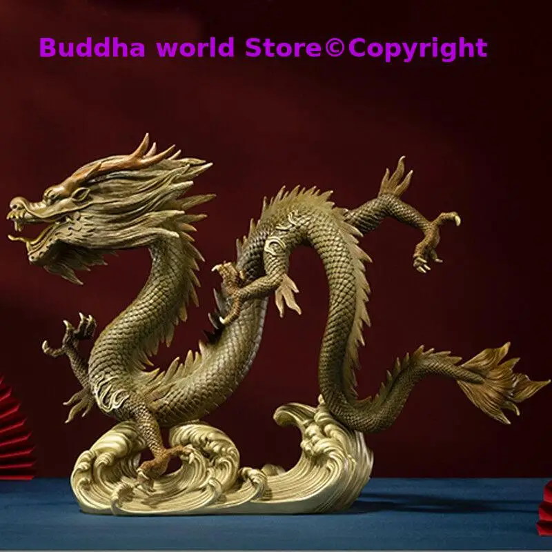 2025 TOP Mascot Auspicious Lucky Royal Divine dragon bronze sculpture living room Company HOME BAR GOOD LUCK success Statue