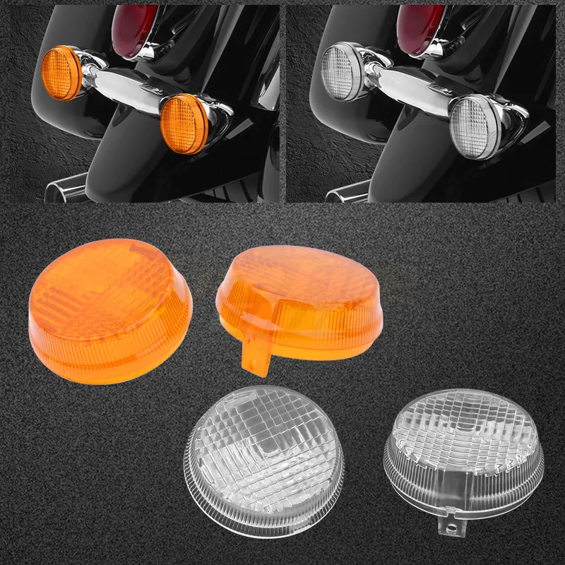 Motorcycle White Yellow Turn Signal Light Lens Cover for Kawasaki Vulcan 1600 Classic Nomad Honda Cruisers Shadow