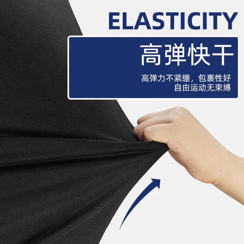 Męskie zestawy termiczne z polarową podszewką do ćwiczeń, odzież sportowa na siłownię, szybkoschnące koszulki kompresyjne, elastyczne legginsy do biegania i treningu.