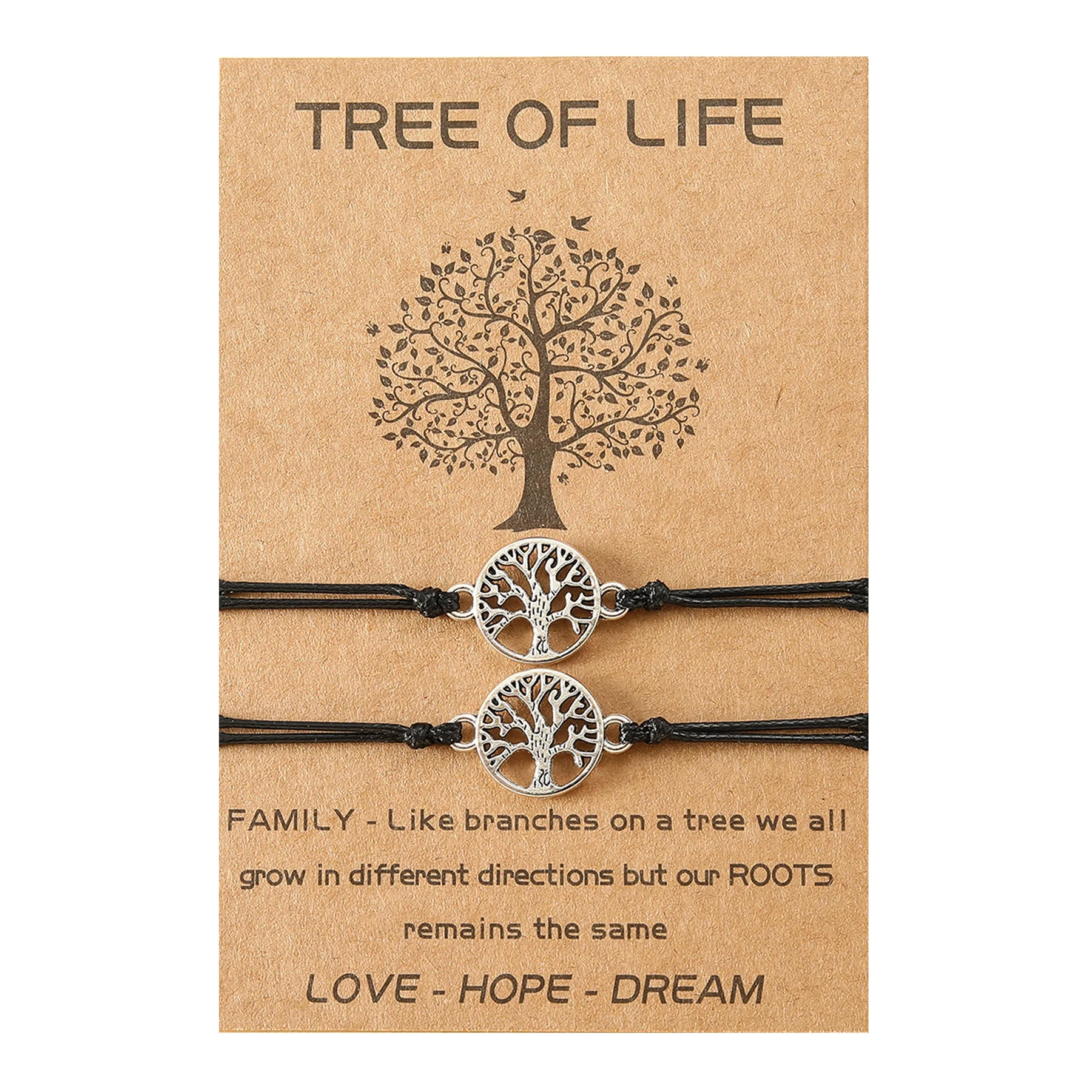 2023 New Life Tree Card Bracelet Versatile Alloy Family Life Tree Weaving Bracelet Gift Wholesale
