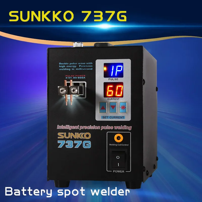 SUNKKO 737G Double Digital Double Pulse Small Battery Welding Machine English Panel Battery Spot Welder