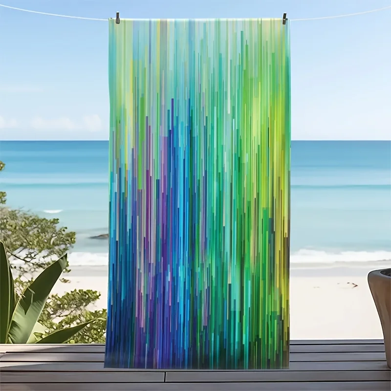Rainbow Vertical Stripe Gradient Beach Towel Vibrant Colorful Design for Summer Pool Party