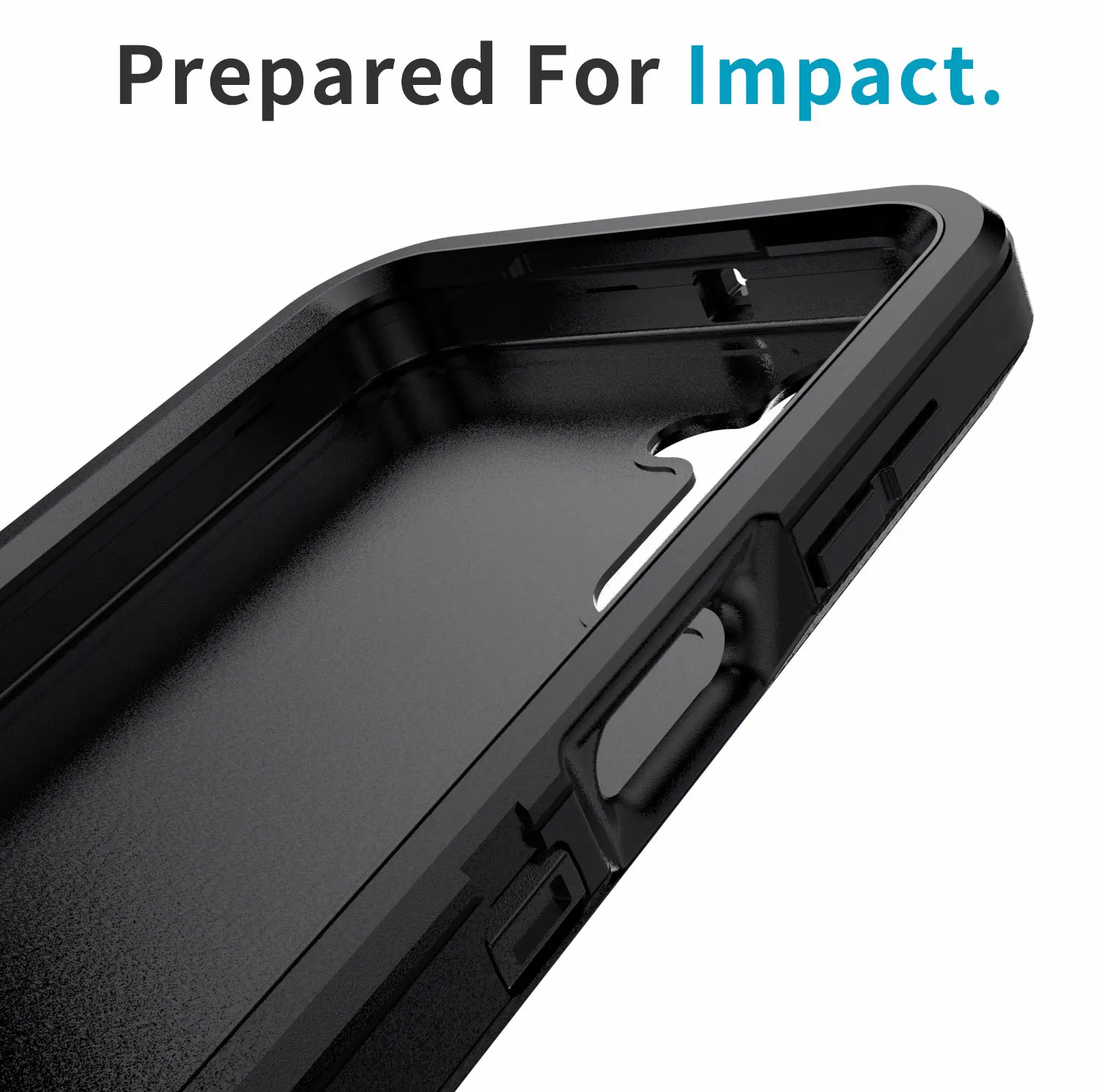 حافظة سوداء لهاتف سامسونج جالاكسي A15 5G شديدة التحمل ومضادة للصدمات وواقية صلبة وعرة هجينة 3 في 1