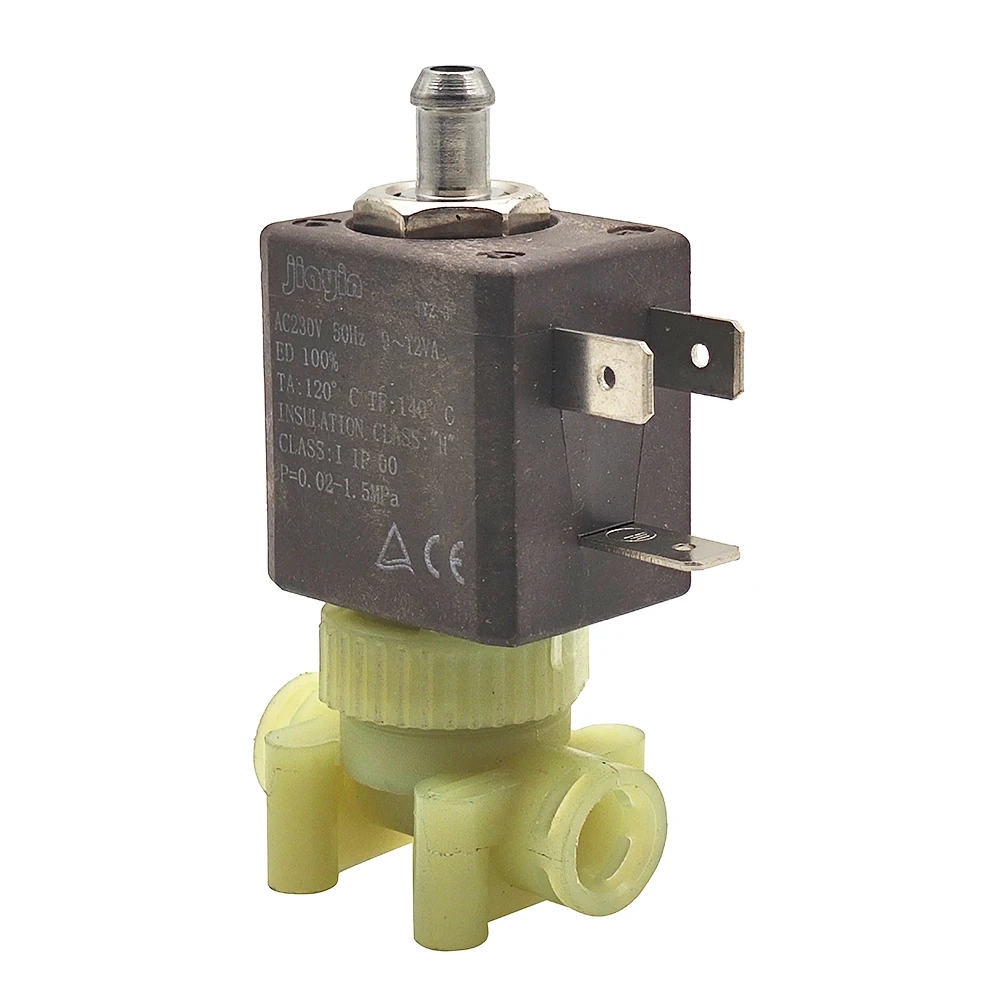 Jiayin JYZ-3 Normally Closed 3 Way AC 230V Cannula 15bar Coffee Markers Iron Steam Water Solenoid Valve