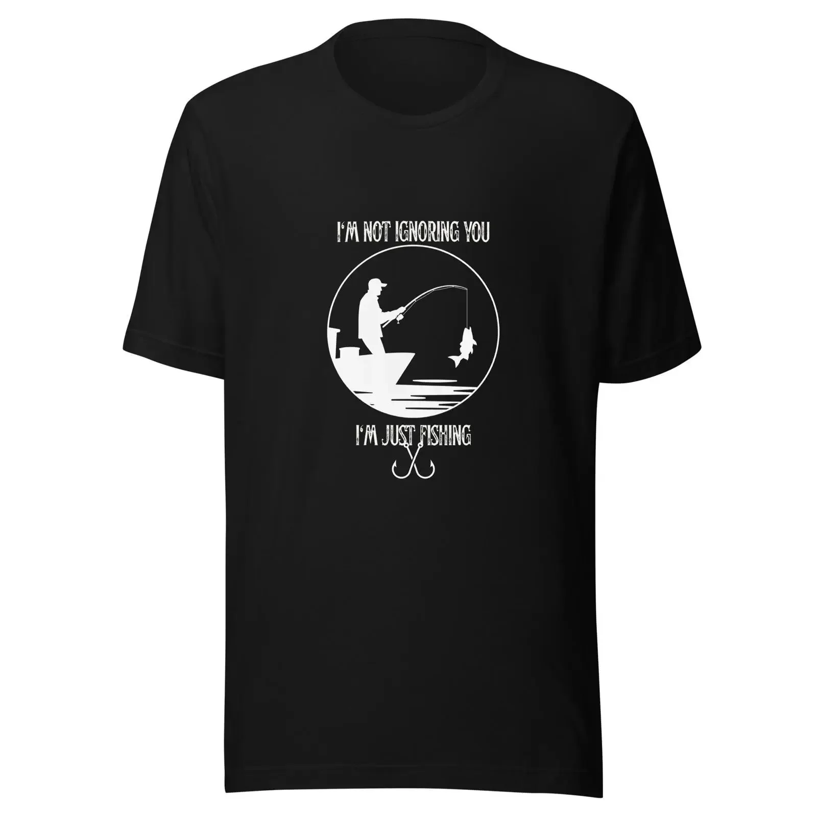 T-shirt de pêcheur drôle « Je ne t'ignores pas » style vintage délavé décontracté extensible respirant streetwear homme unisexe