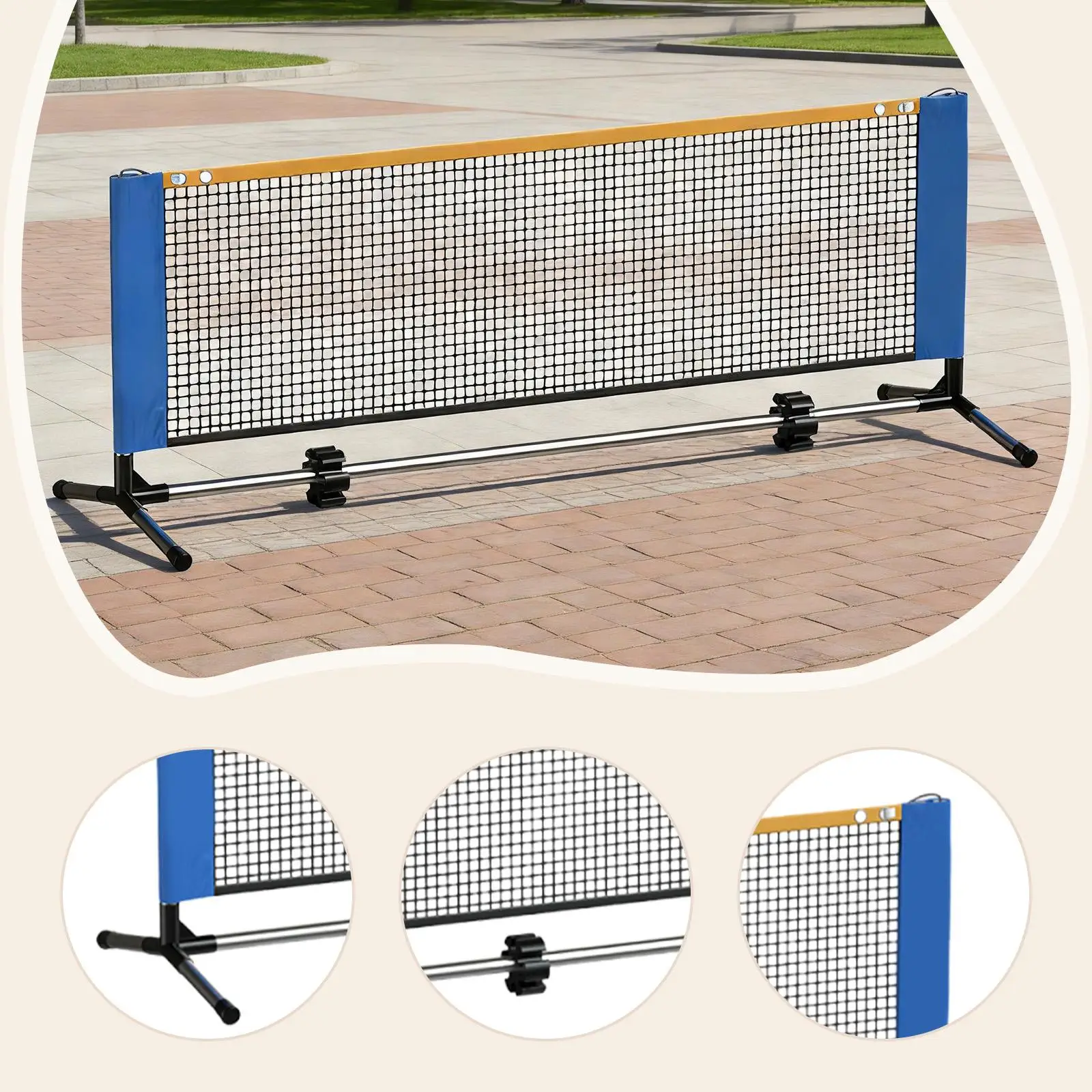 

Practice Net for Pickleball Portable Stainless Steel Easy Assembly with Carry Bag for Driveway Garage Backyard